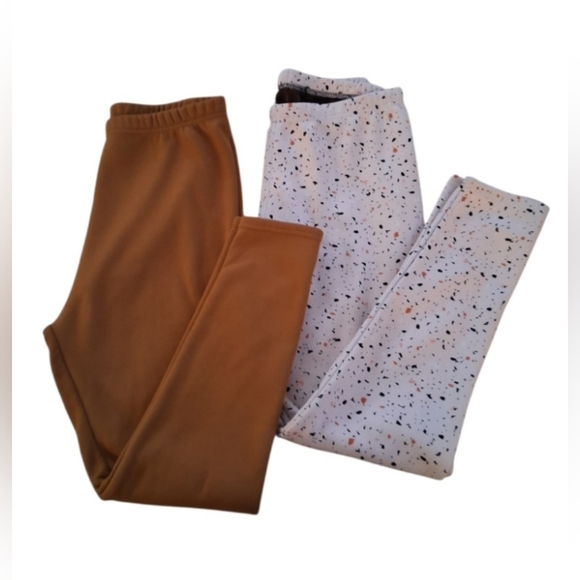 Everyday Stretch Leggings Duo - Caramel & Soft Pink with Speckles - Picture 4 of 8